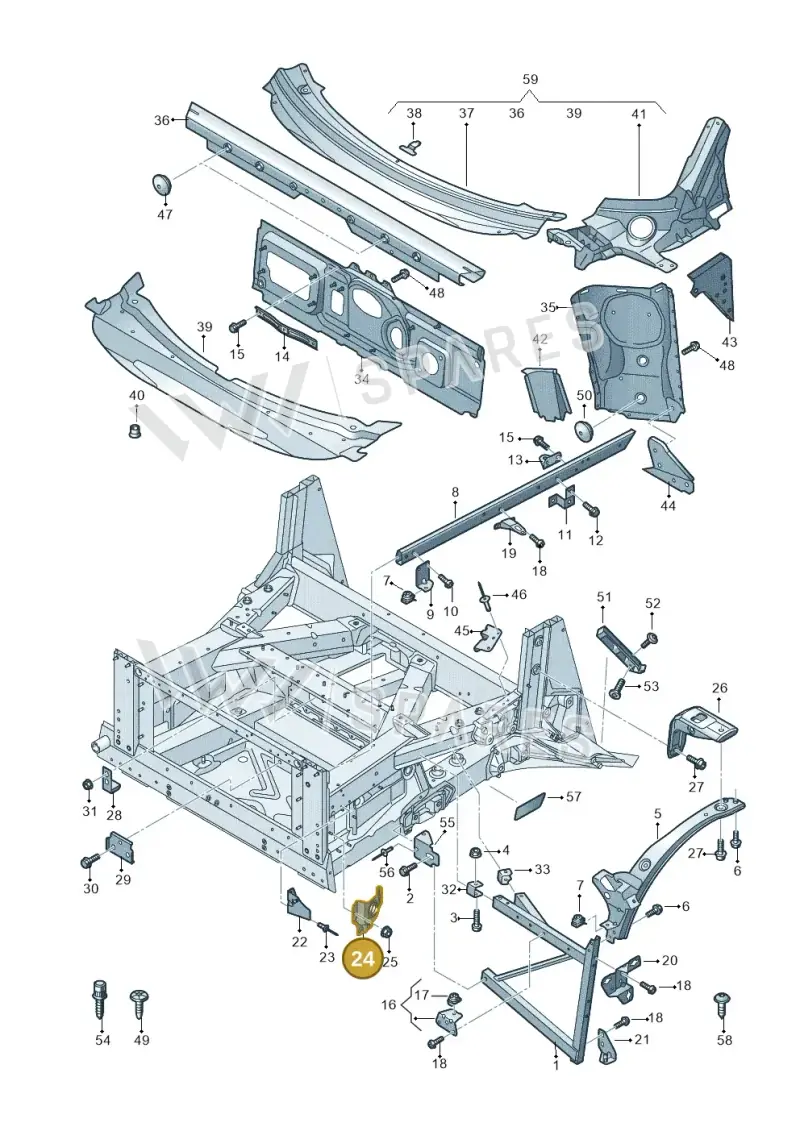 4S0806591B — Audi R8 Spyder (2015-2024) diagram 872805000, position 24