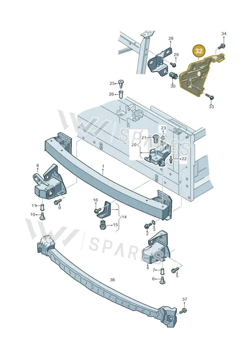 4S0807183B — Audi R8 Spyder (2015-2024) diagram 872807000, position 32