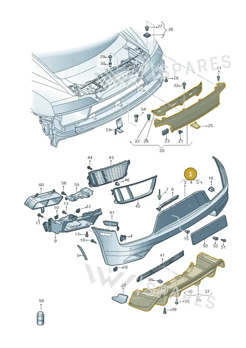 4S0807303CGRU — Audi R8 Spyder (2015-2024) diagram 872807600, position 1