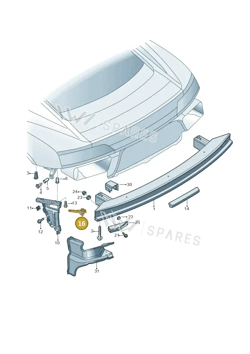 4S0807454 — Audi R8 Spyder (2015-2024) diagram 872807500, position 16