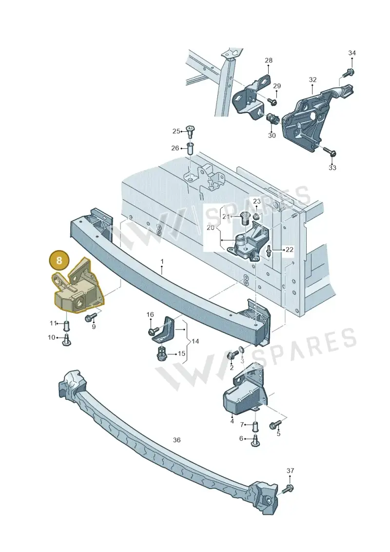 4S0807552D — Audi R8 Spyder (2015-2024) diagram 872807000, position 8