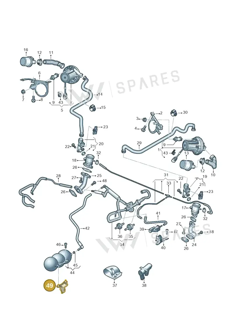 4S0809163C — Audi R8 Spyder (2015-2024) diagram 872131350, position 49