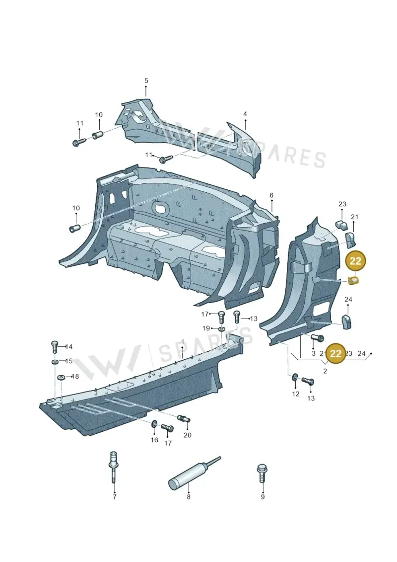 4S0809303K — Audi R8 Spyder (2015-2024) diagram 872800900, position 22