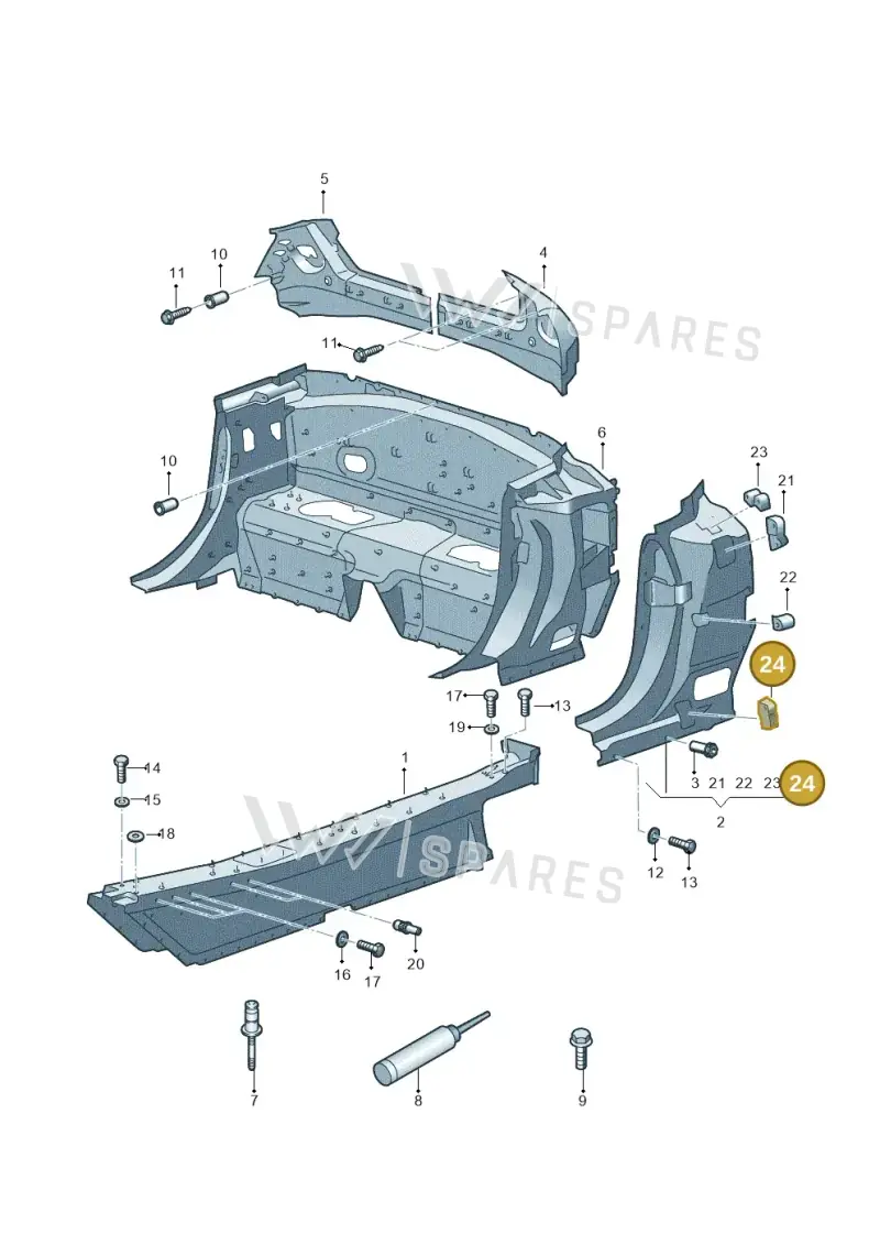 4S0810429K — Audi R8 Spyder (2015-2024) diagram 872800900, position 24