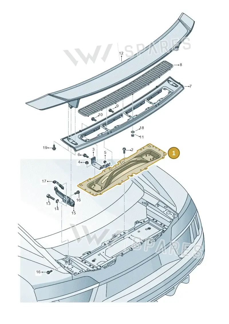 4S0827567A — Audi R8 Spyder (2015-2024) diagram 872827510, position 1