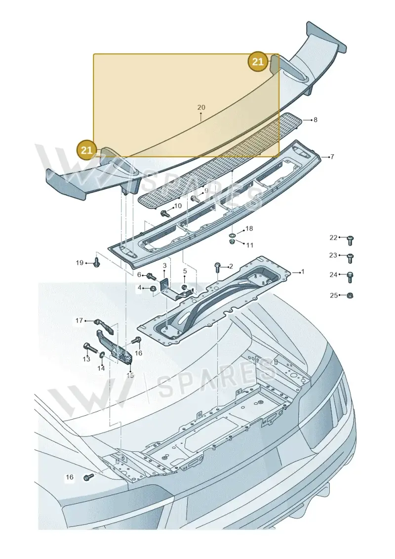 4S0827658 — Audi R8 Spyder (2015-2024) diagram 872827053, position 21