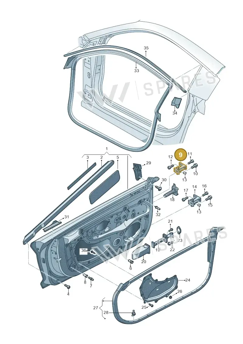 4S0831401 — Audi R8 Spyder (2015-2024) diagram 872831100, position 9