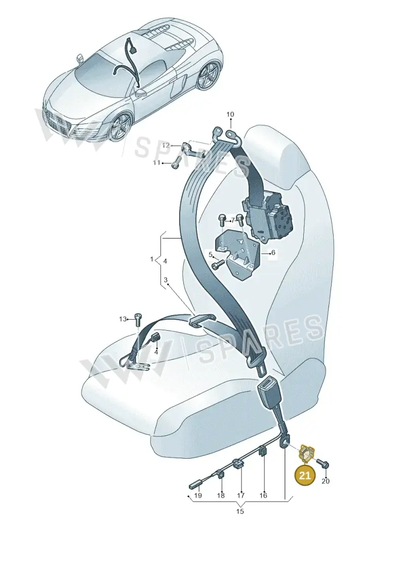 4S0857795 — Audi R8 Spyder (2015-2024) diagram 872857650, position 21
