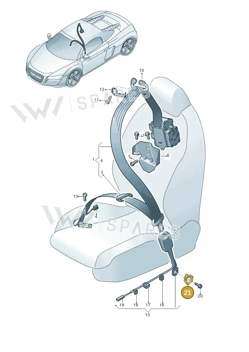4S0857796 — Audi R8 Spyder (2015-2024) diagram 872857650, position 21