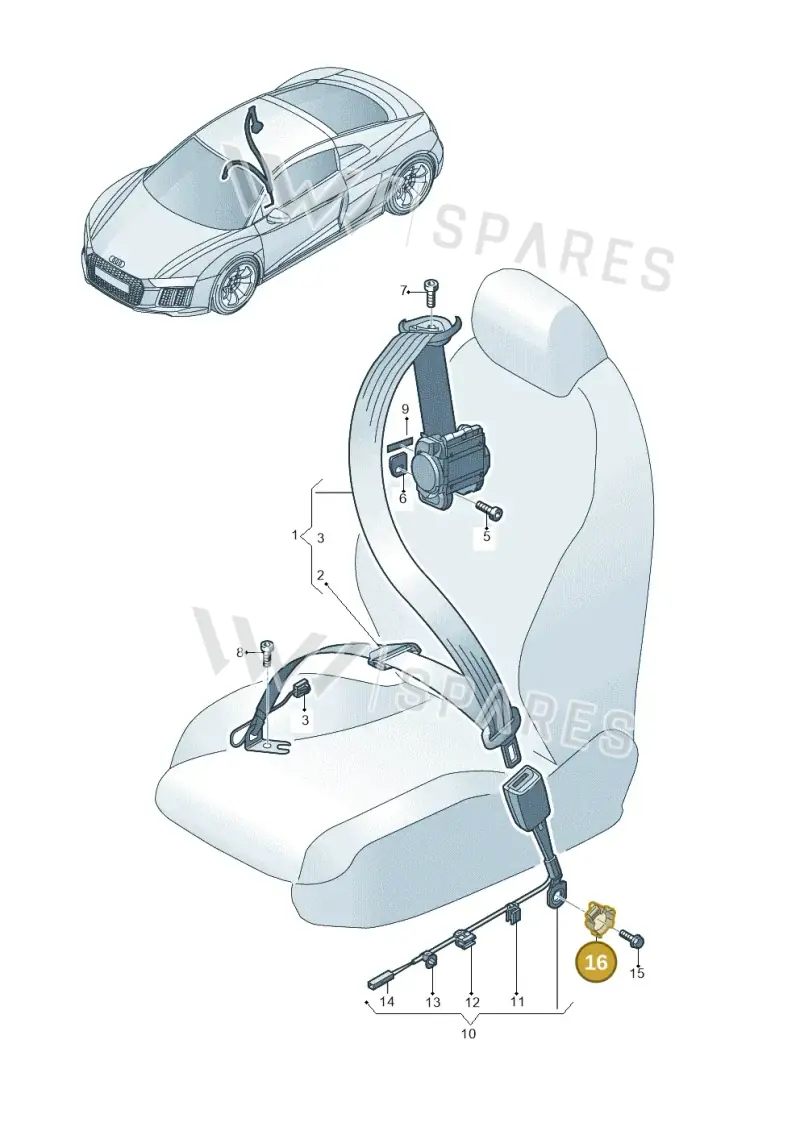 4S0857796 — Audi R8 Spyder (2015-2024) diagram 872857600, position 16