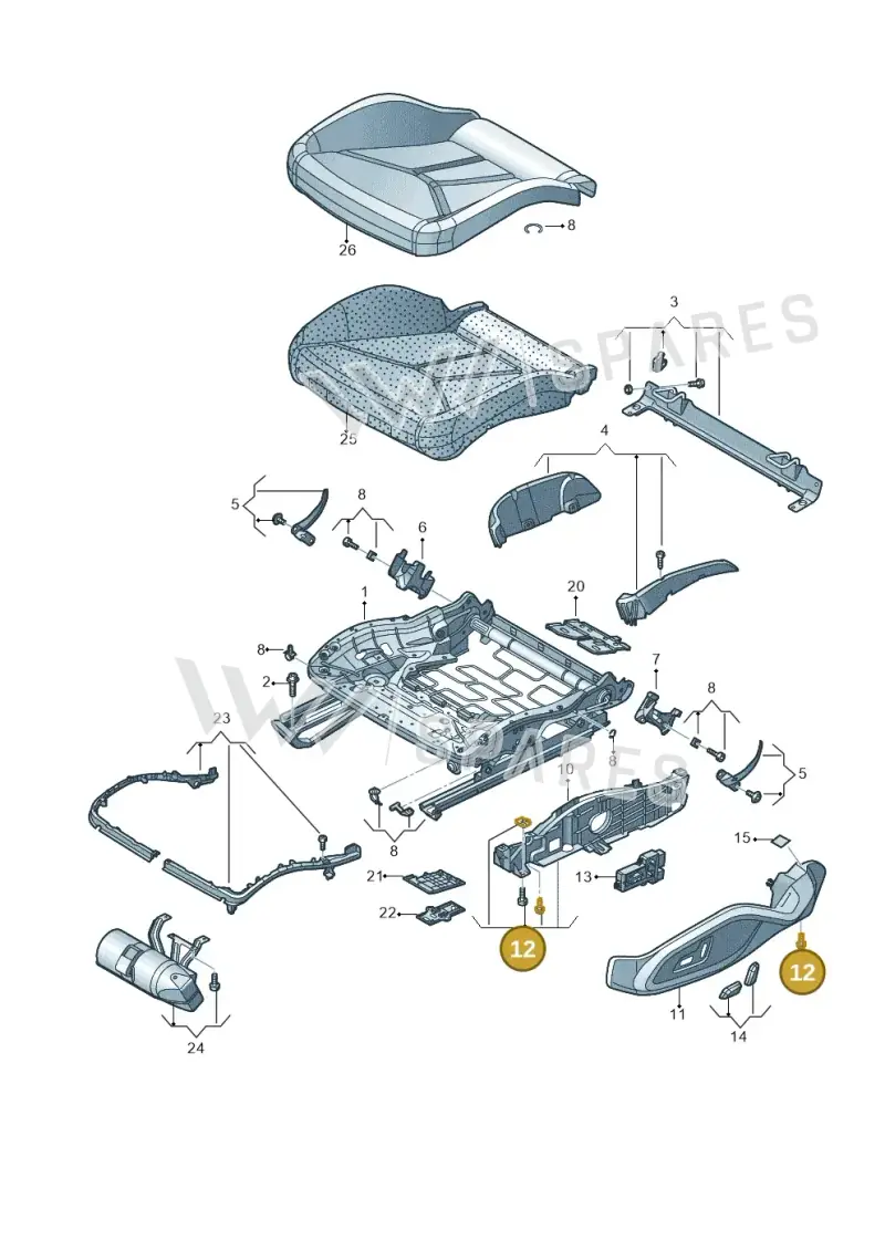 4S0898025 — Audi R8 Spyder (2015-2024) diagram 872881000, position 12