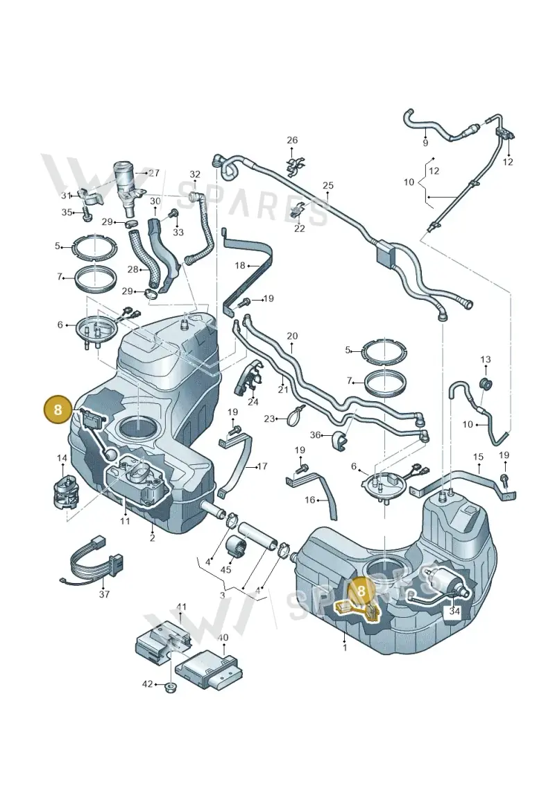 4S0919673A — Audi R8 Spyder (2015-2024) diagram 872201050, position 8