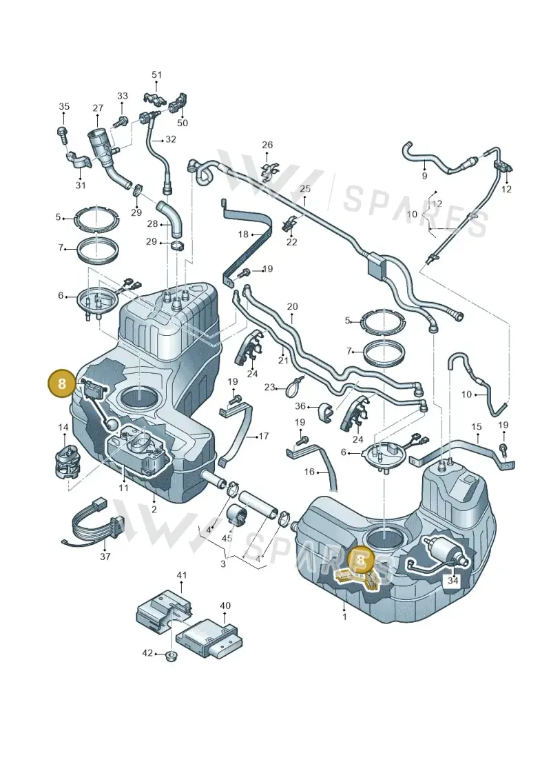 4S0919673A — Audi R8 Spyder (2015-2024) diagram 872201000, position 8