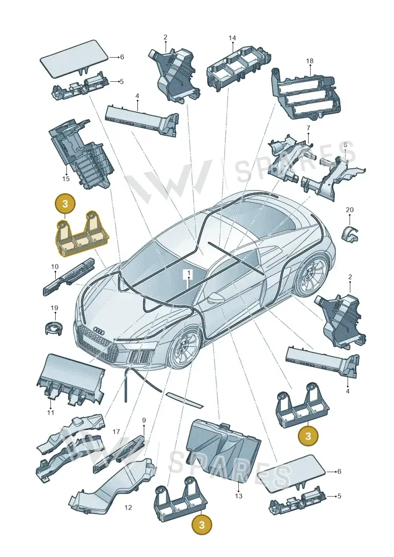 4S0937545 — Audi R8 Spyder (2015-2024) diagram 872971800, position 3