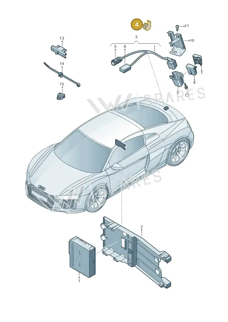 4S0980573 — Audi R8 Spyder (2015-2024) diagram 872907450, position 4