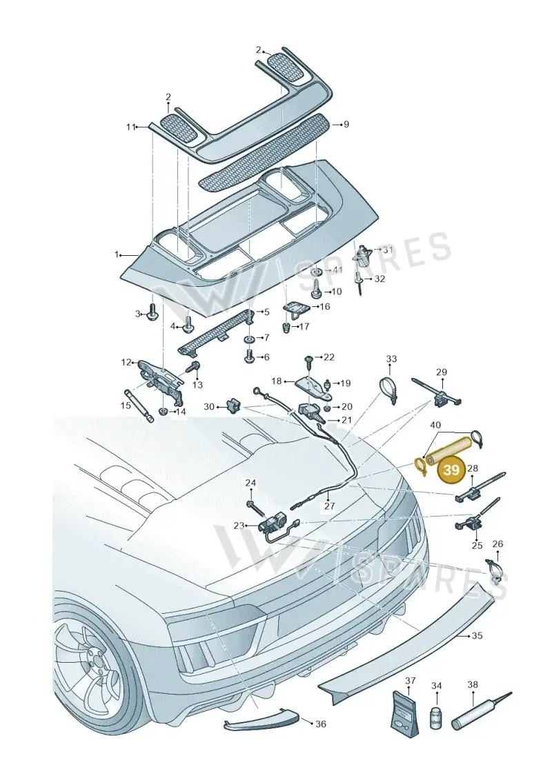 4S0980573 — Audi R8 Spyder (2015-2024) diagram 872827100, position 39