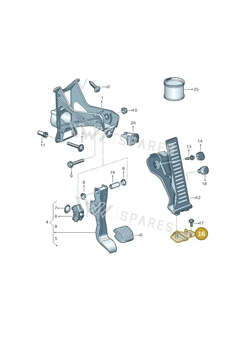 4S1721188D — Audi R8 Spyder (2015-2024) diagram 872721600, position 16