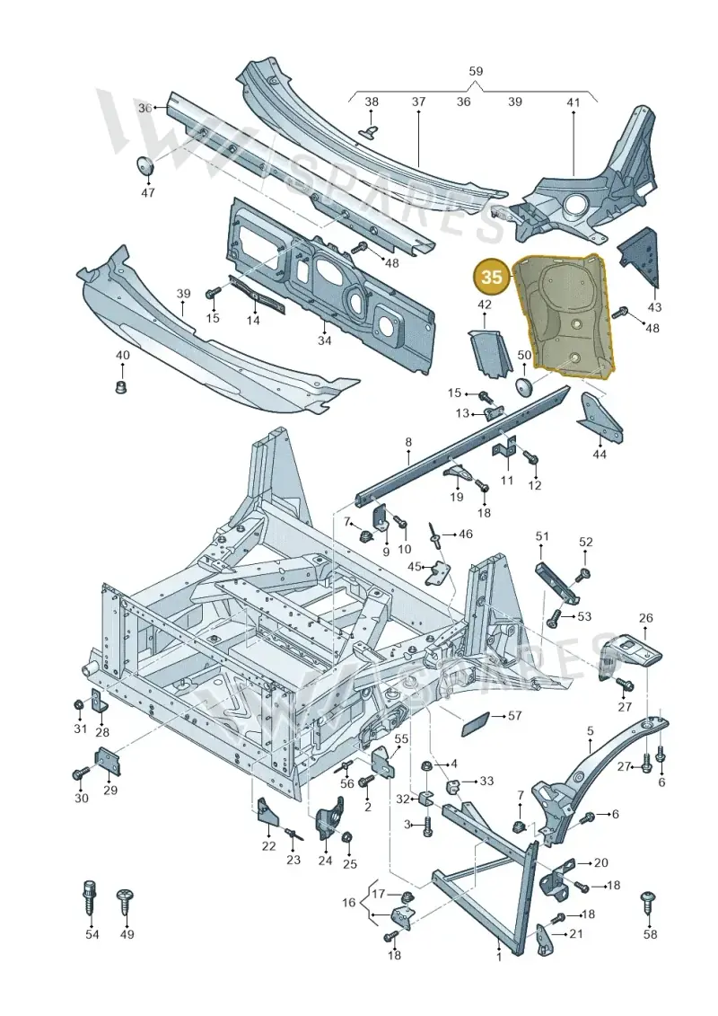 4S1805116A — Audi R8 Spyder (2015-2024) diagram 872805000, position 35