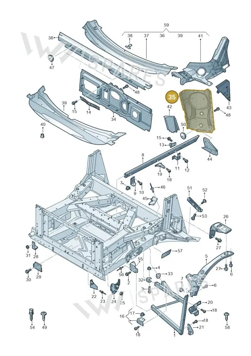4S2805115AA — Audi R8 Spyder (2015-2024) diagram 872805000, position 35