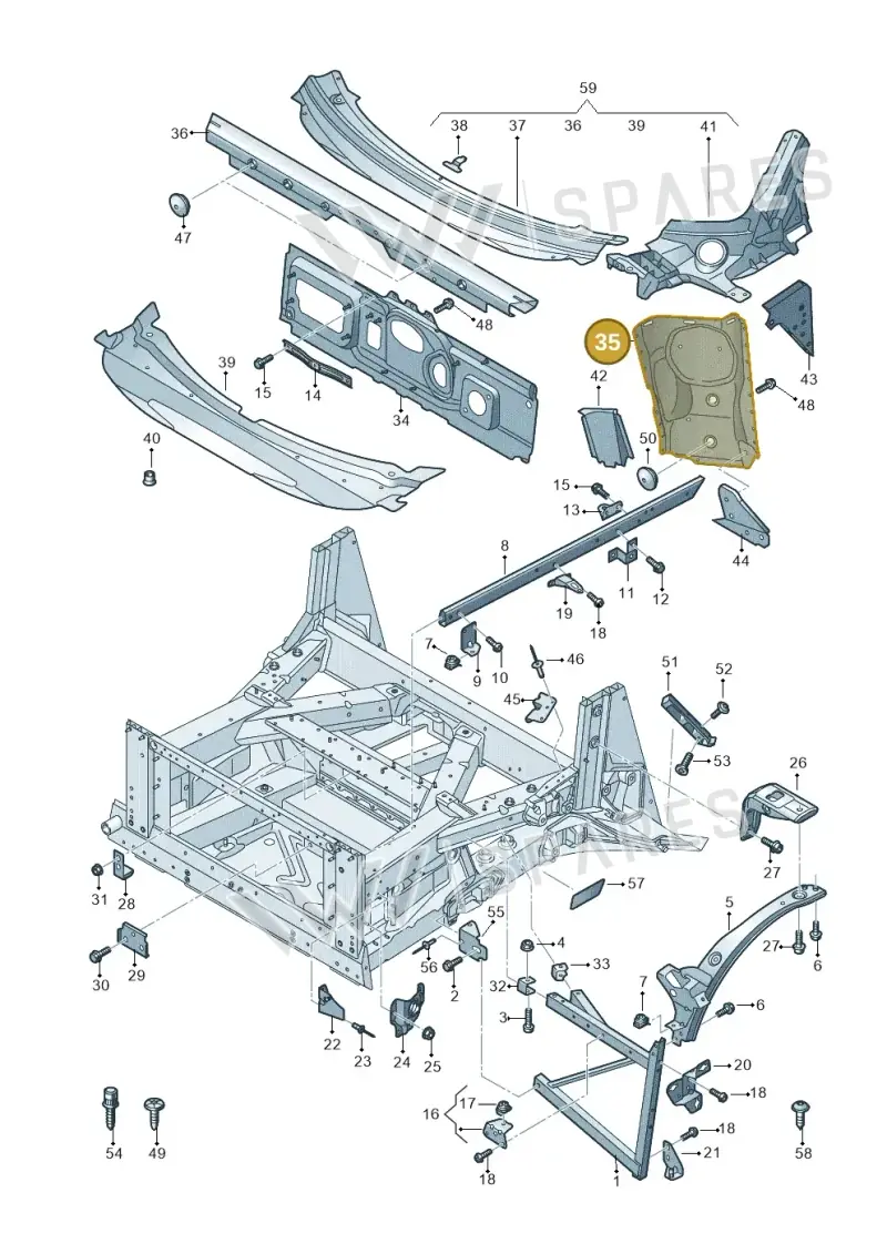 4S2805115A — Audi R8 Spyder (2015-2024) diagram 872805000, position 35
