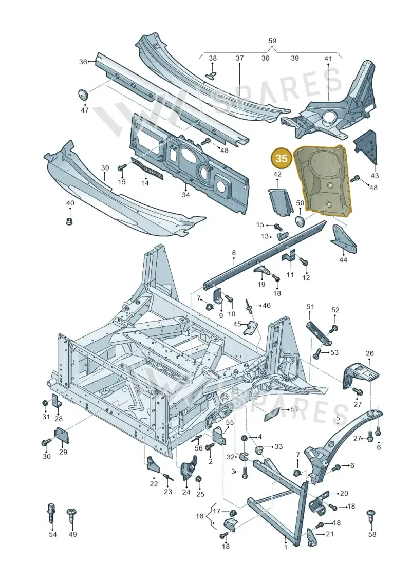 4S2805117A — Audi R8 Spyder (2015-2024) diagram 872805000, position 35