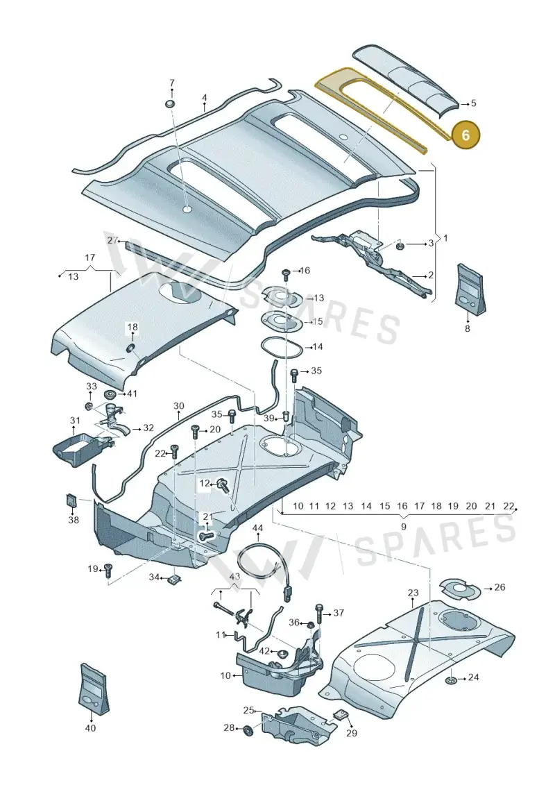 4S7825272A — Audi R8 Spyder (2015-2024) diagram 872825700, position 6