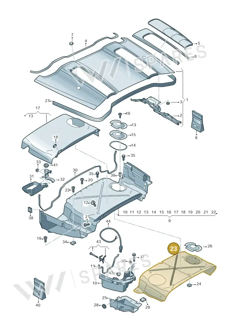 4S7825299A — Audi R8 Spyder (2015-2024) diagram 872825700, position 23