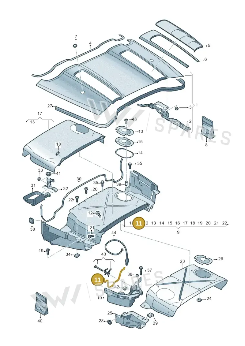 4S7825417B — Audi R8 Spyder (2015-2024) diagram 872825700, position 11