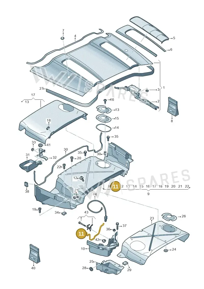 4S7825418B — Audi R8 Spyder (2015-2024) diagram 872825700, position 11