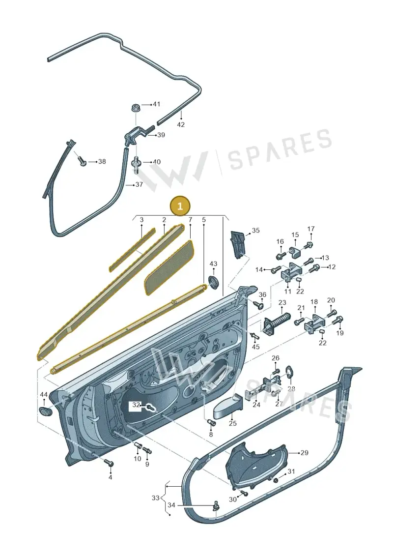 4S7831051 — Audi R8 Spyder (2015-2024) diagram 872831150, position 1