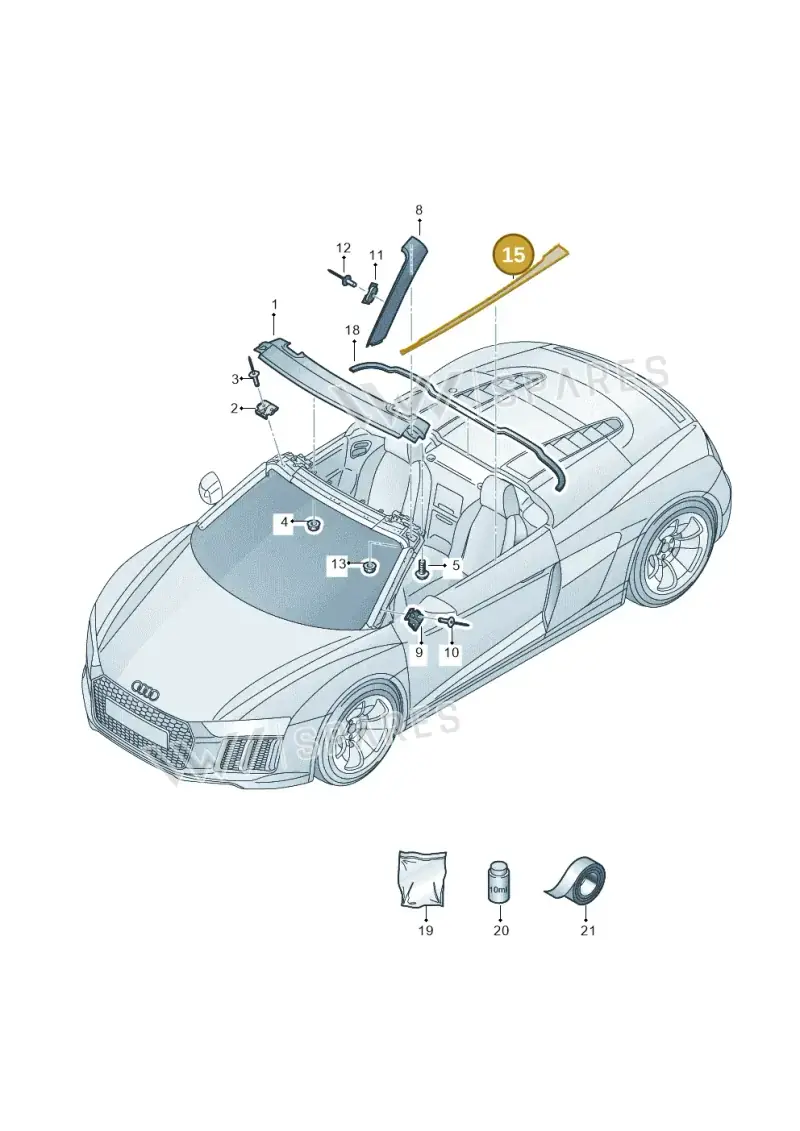 4S7853267AGRU — Audi R8 Spyder (2015-2024) diagram 872853100, position 15