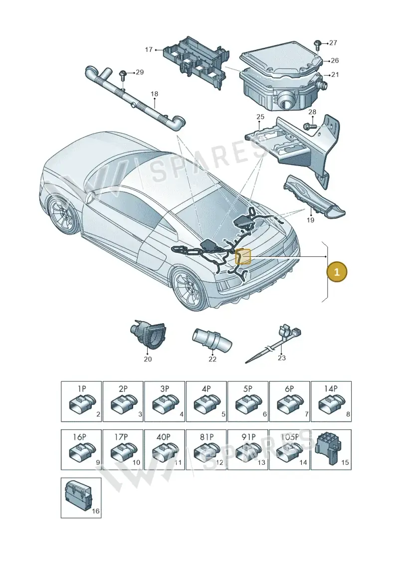 4S7971713D — Audi R8 Spyder (2015-2024) diagram 872971550, position 1