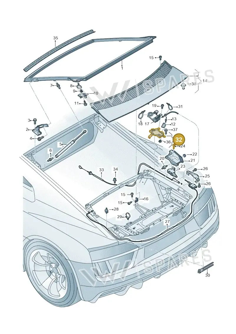 4S8813453E — Audi R8 Spyder (2015-2024) diagram 872827000, position 32