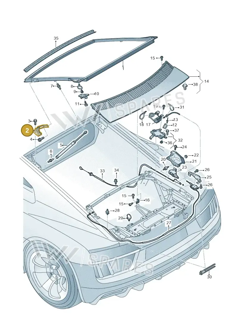 4S8827302 — Audi R8 Spyder (2015-2024) diagram 872827000, position 2