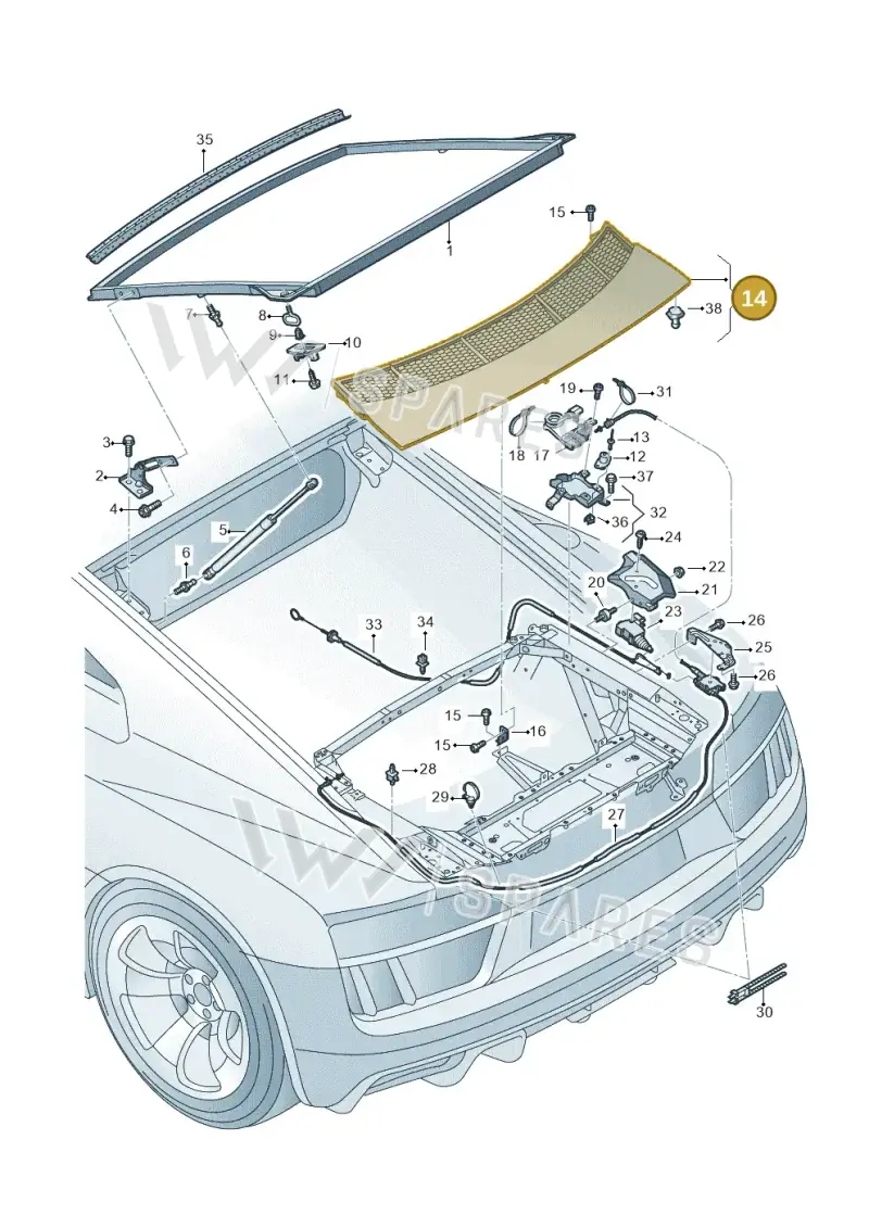4S8827555CGRU — Audi R8 Spyder (2015-2024) diagram 872827000, position 14