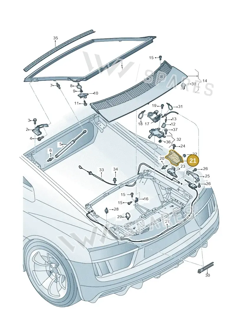 4S8827606C — Audi R8 Spyder (2015-2024) diagram 872827000, position 21