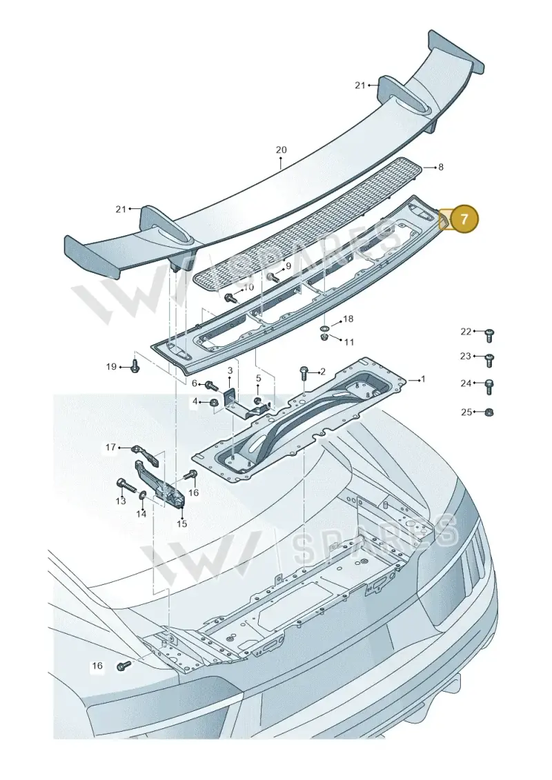 4S8827699A — Audi R8 Spyder (2015-2024) diagram 872827053, position 7