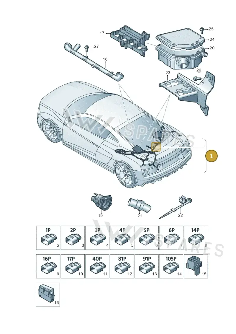 4S8971713F — Audi R8 Spyder (2015-2024) diagram 872971510, position 1