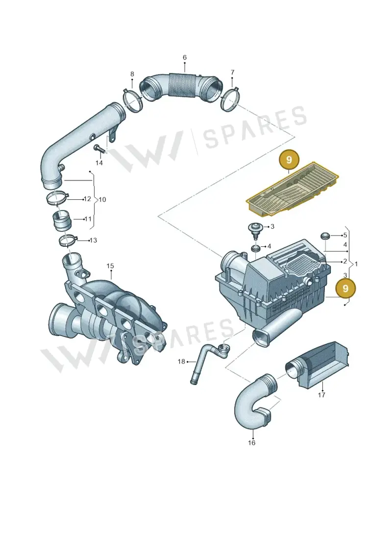 5C0129668 — Audi Q3 2.0 TDI (2014-2019) diagram 691129300, position 9