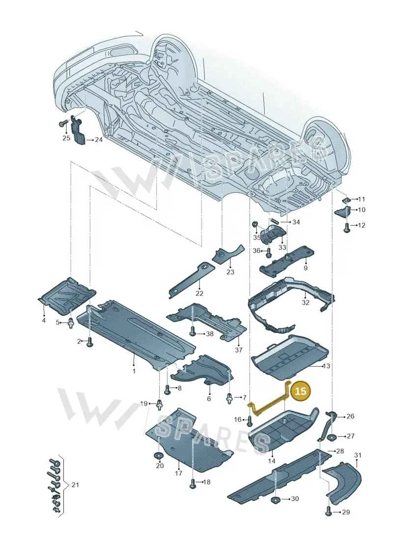 5E0501683A — Audi A3 Sportback (2019-2021) diagram 596825000, position 15