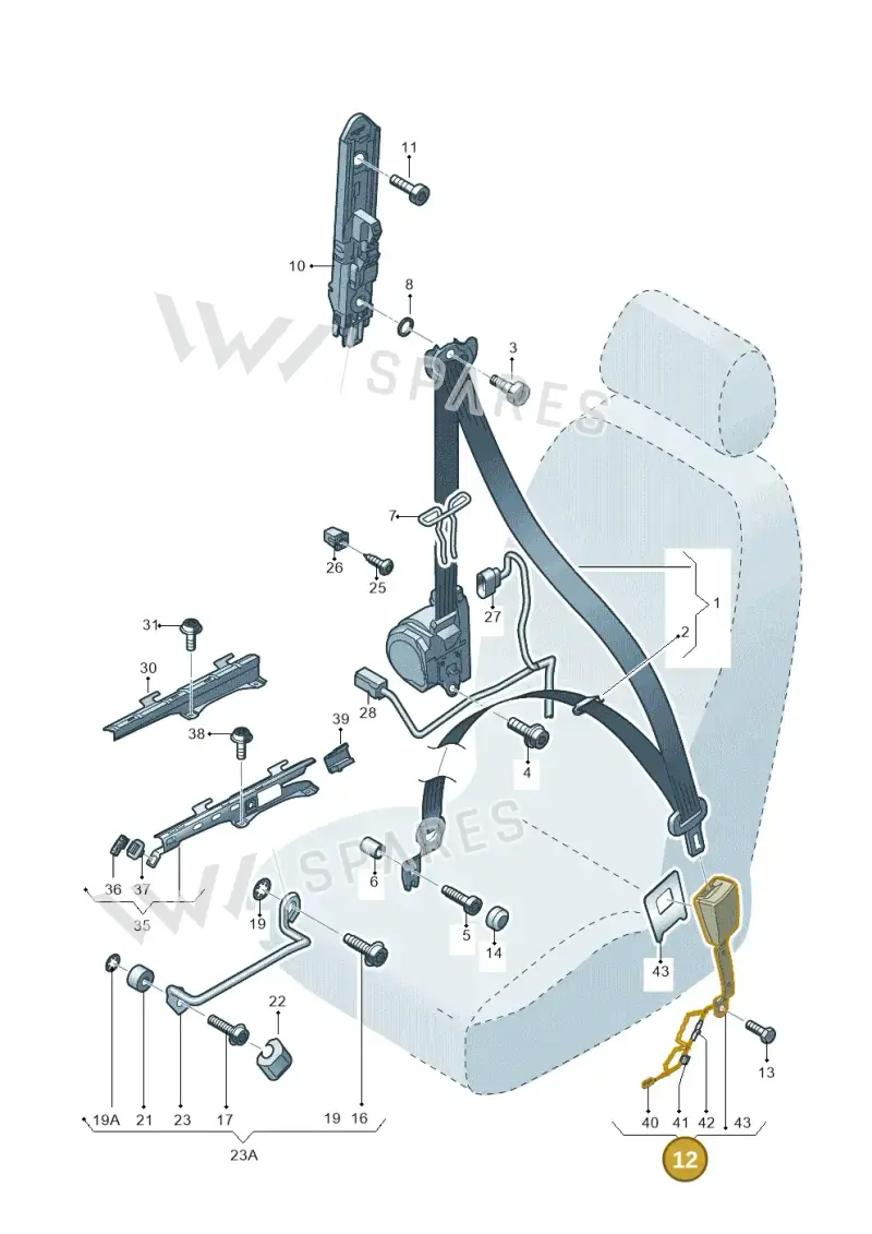 5E0857755BQVZ — Audi A3 Sportback (2016-2020) diagram 745857600, position 12