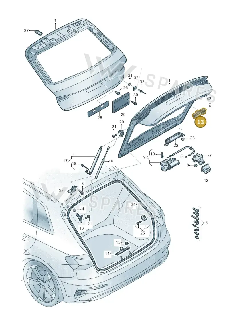 5E3827566 — Audi A3 Sportback (2019-2021) diagram 596827000, position 13