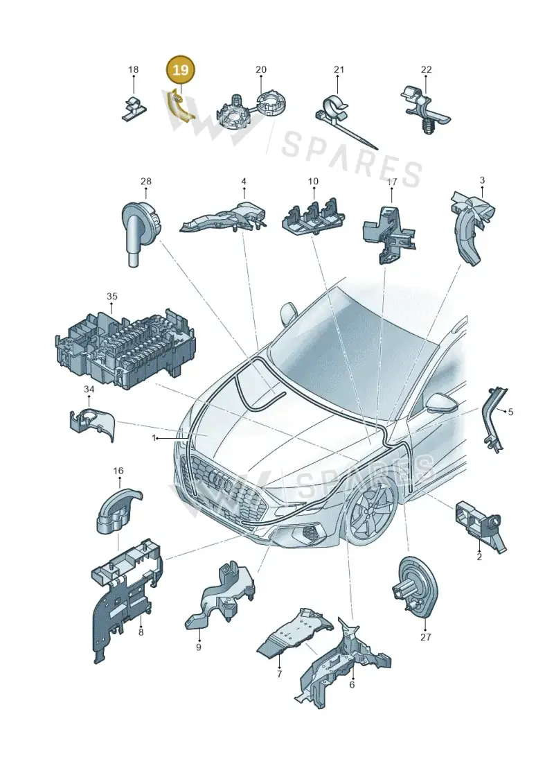 5E3971848B — Audi A3 Sportback (2019-2021) diagram 596971850, position 19