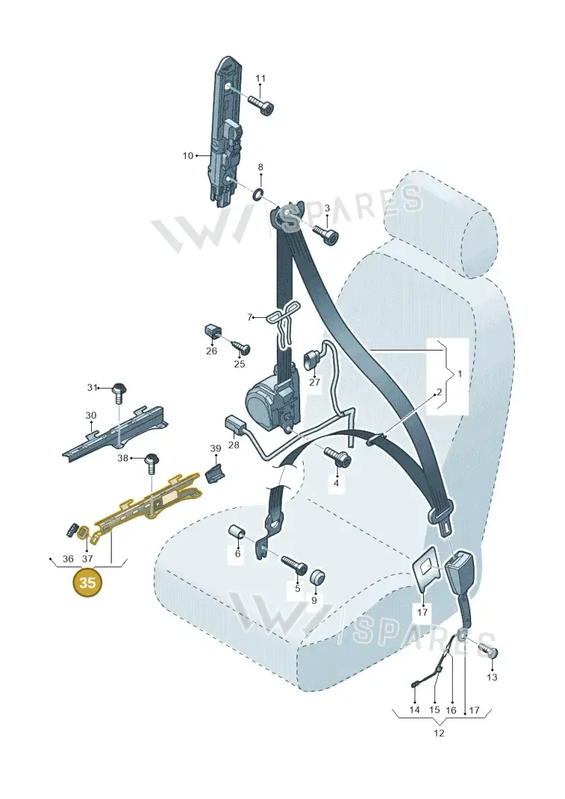 5G4857619 — Audi RS3 Limousine (2017-2020) diagram 853857600, position 35