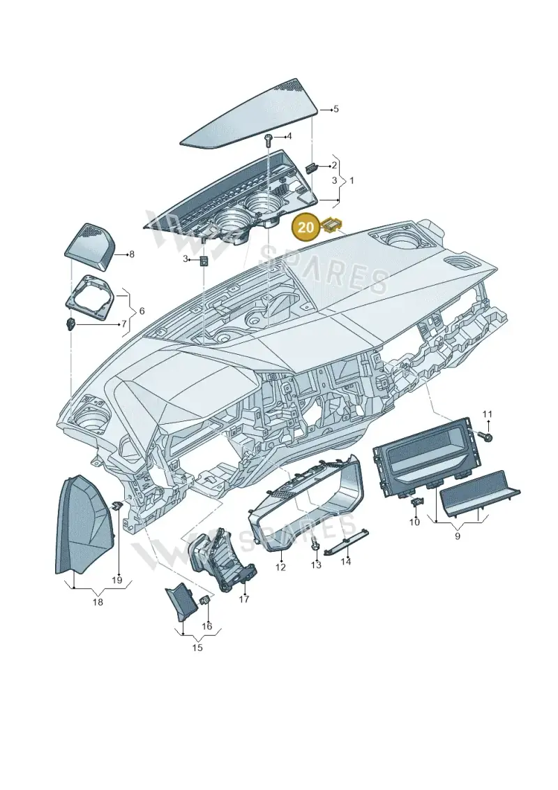 5H0857949 — Audi A1 sportback 1.0 (2018-) diagram 592857150, position 20