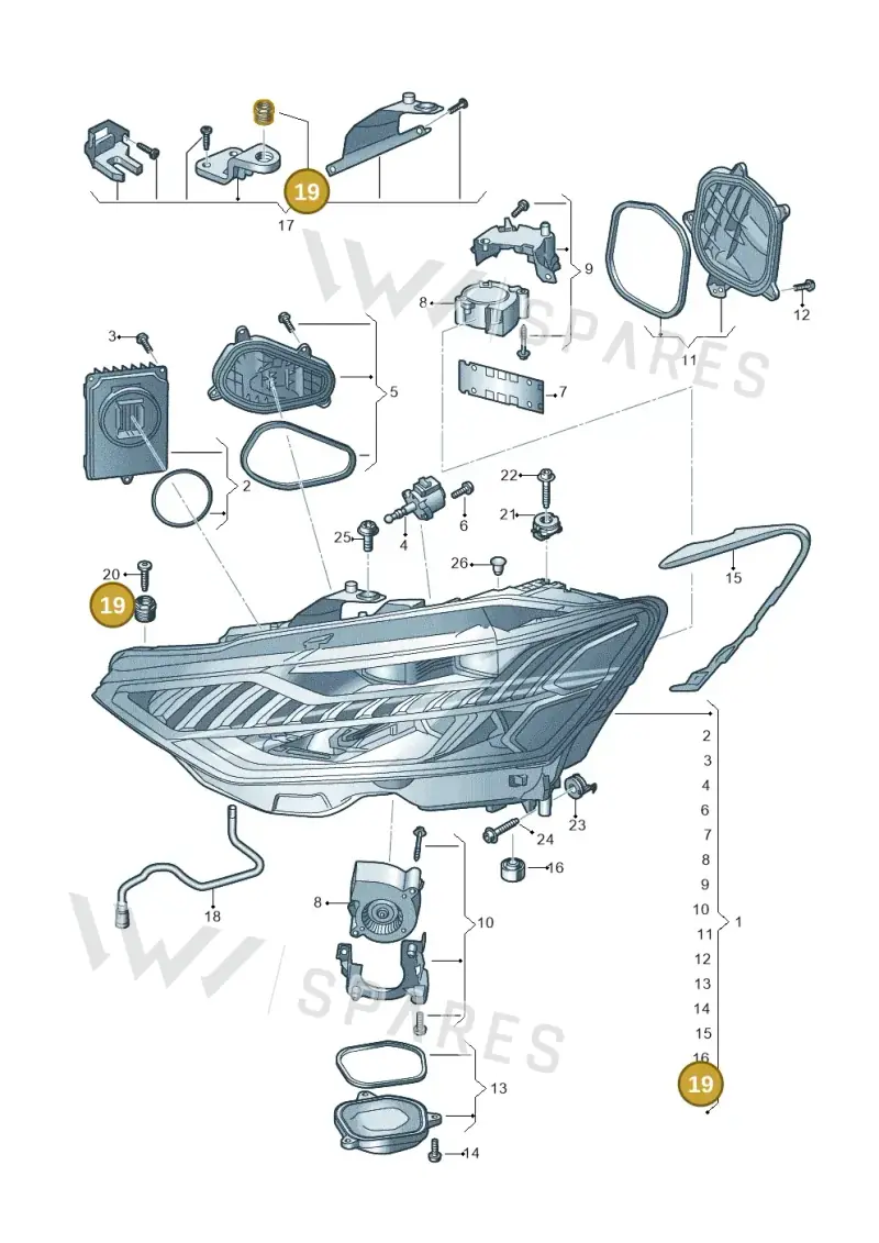 5J0941141B — Audi RS6 Avant (2019-) diagram 435941100, position 19