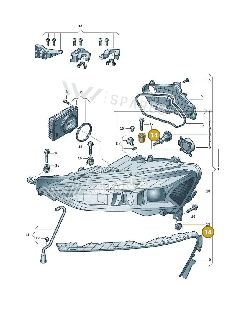 5J0941141B — Audi RS e-tron GT (2020-2020) diagram 4j1941000, position 14