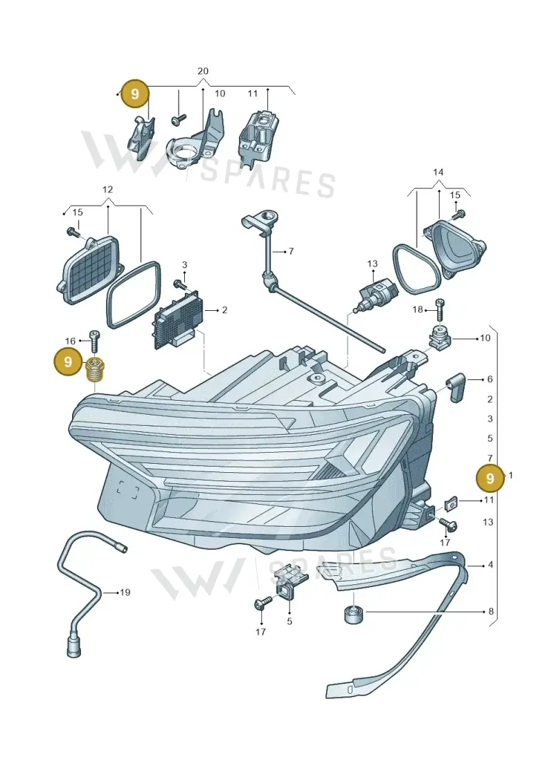 5J0941141B — Audi Q4 Sportback (2021-2022) diagram 89a941000, position 9