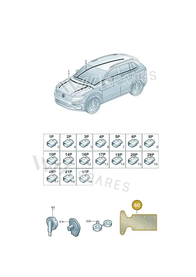 5K0971461A — Audi Q6 (2022-) diagram 809971800, position 60