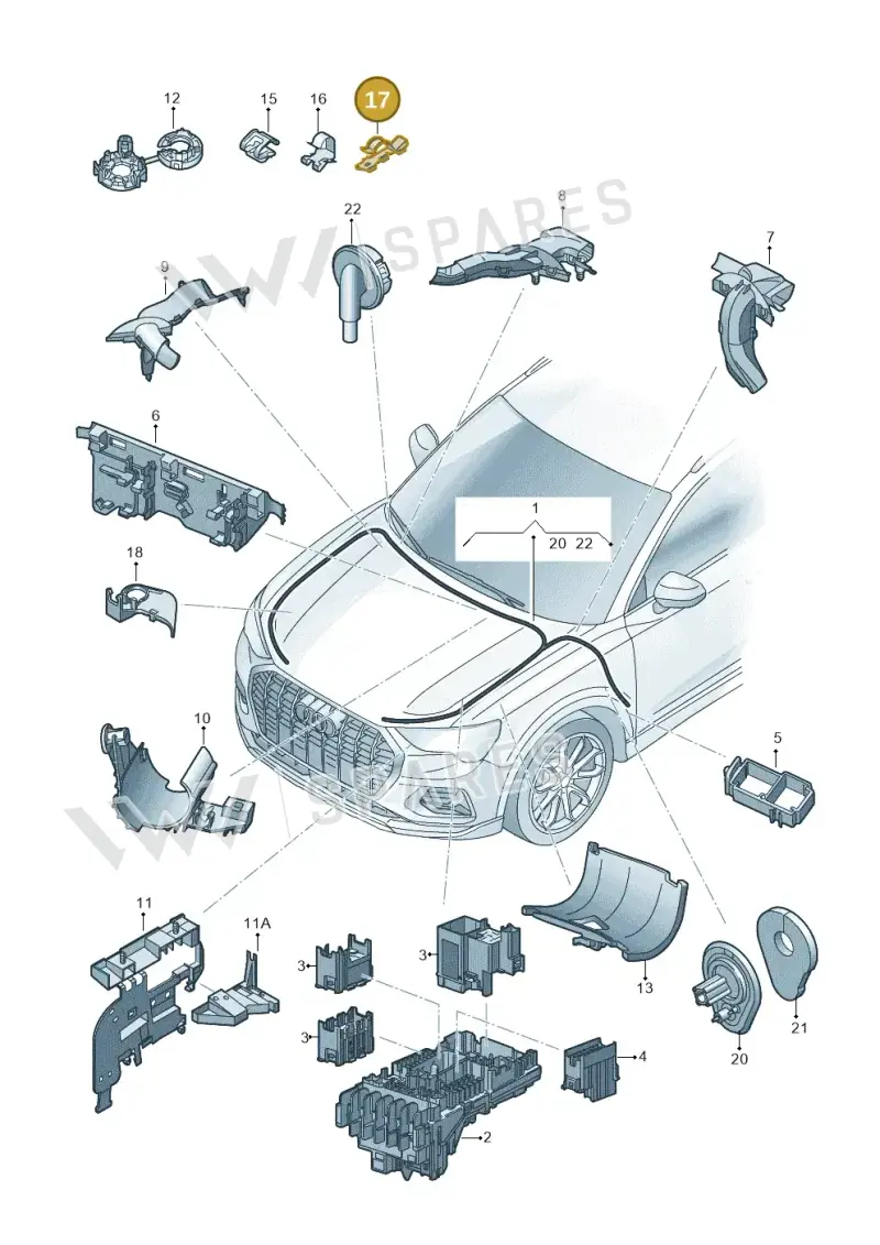 5K0971842 — Audi RSQ3 Sportback (2019-2024) diagram 597971860, position 17